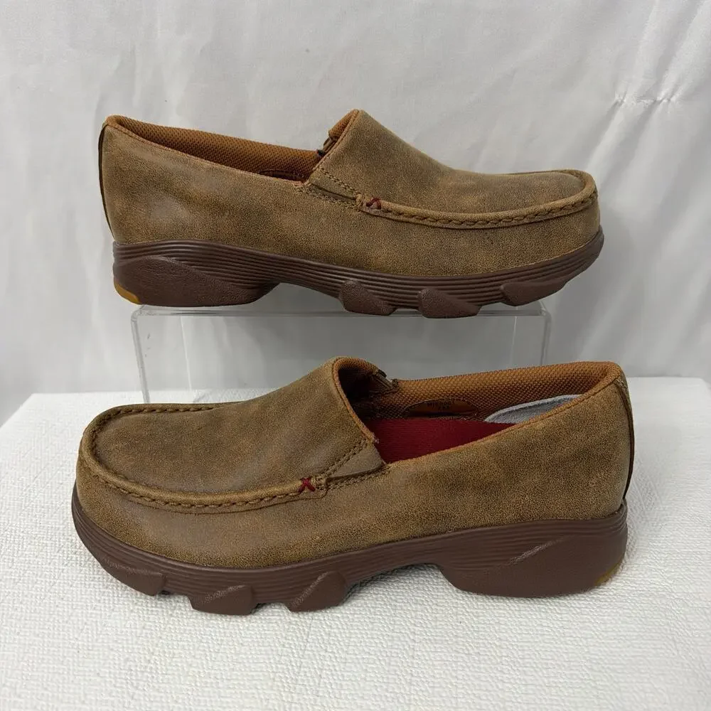 Twisted X Shoes Mens Size 7 M Crossover Slip On EVA Bomber Casual Brown Leather